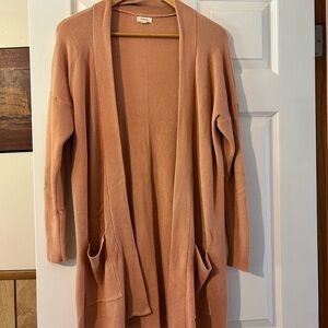 Women's Peach Open Front Cardigan